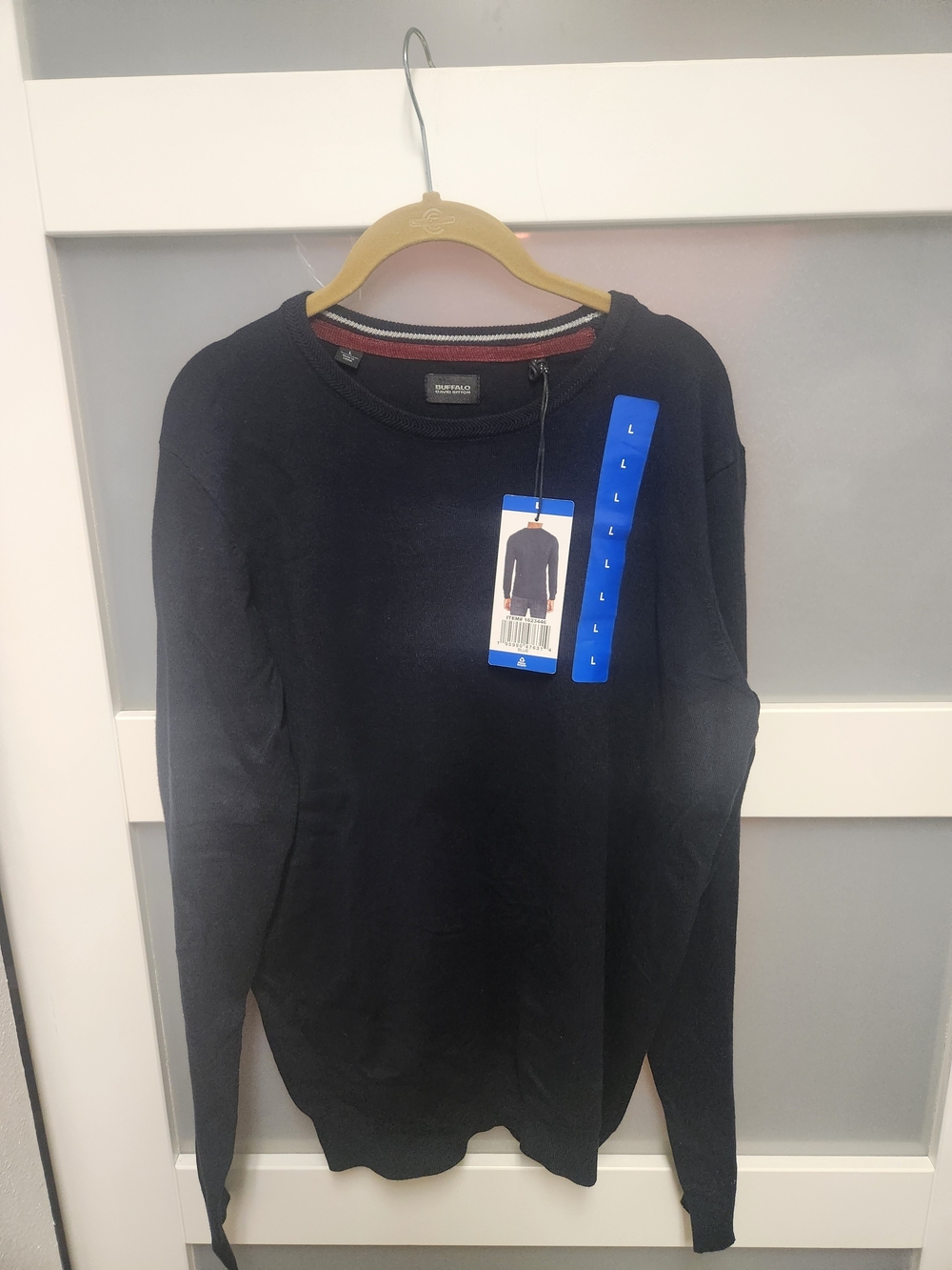 Buffalo David Bitton Blue Long Sleeve Crew Neck Shirt